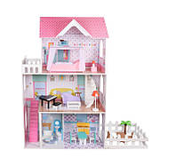 Кукольный домик игровой для Барби AVKO Вилла Севилья трехэтажный с мебелью + кукла D_8822