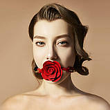 Розкішний кляп у вигляді троянди Zalo - Rose Ball Gag, подвійне використання, фото 6