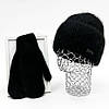 Комплект жіночий зимовий ангоровий на флісі (шапка+шарф+рукавиці) ODYSSEY 57-59 см чорний 13227 - 8017 - 4135, фото 2
