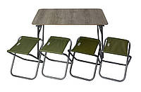 Комплект стіл + 4 стільці + чохол Novator SET-6 100х60 см складаний набір меблів для відпочинку на природі D_1217