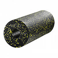 Массажный ролик (валик, роллер) гладкий 4FIZJO EPP PRO+ 45 x 14.5 см 4FJ0089 Black/Yellow D_1673