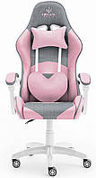 Компьютерное кресло Hell's Rainbow Pink-Gray тканина D_1449
