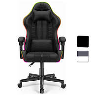 Компьютерное кресло Hell's Chair HC-1004 Black LED (тканина) D_1450