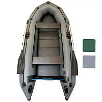 Лодка надувная моторная пвх Megaboat MT-330 четырехместная для рыбалки охоты D_9502 3, Серый