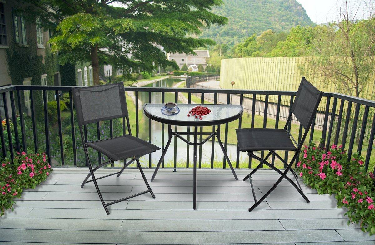 Комплект садовой мебели JUMI TREND Стол садовый +2 складный стула набор для балкона террасы сада D_1381 - фото 6 - id-p1926828154