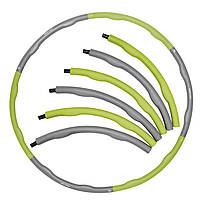 Обруч массажный Hula Hoop SportVida 100 см 1.2 кг SV-HK0339 Grey/Green D_1696