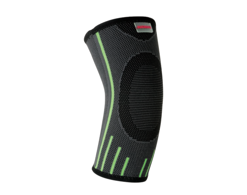 Компресійний налокітник MadMax MFA-283 3D Compressive elbow support Dark grey/Neon green L