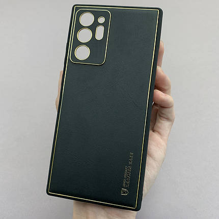 Чохол для Samsung Galaxy Note 20 Ultra шкіряний матовий чохол із захистом камери на самсунг нот 20 ультра чорний u9h, фото 1