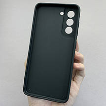 Чохол для Samsung Galaxy S21 FE шкіряний матовий чохол із захистом камери на телефон самсунг с21 фе чорний u9h, фото 6
