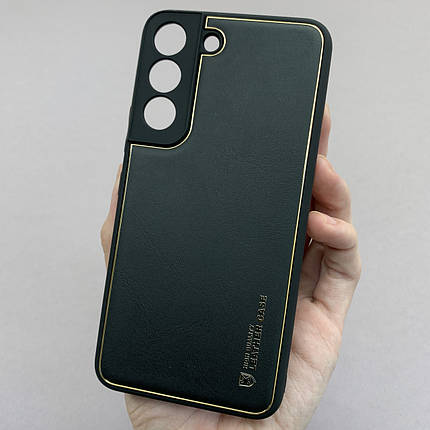 Чохол для Samsung Galaxy S22 шкіряний матовий чохол із захистом камери на телефон самсунг с22 чорний u9h, фото 1