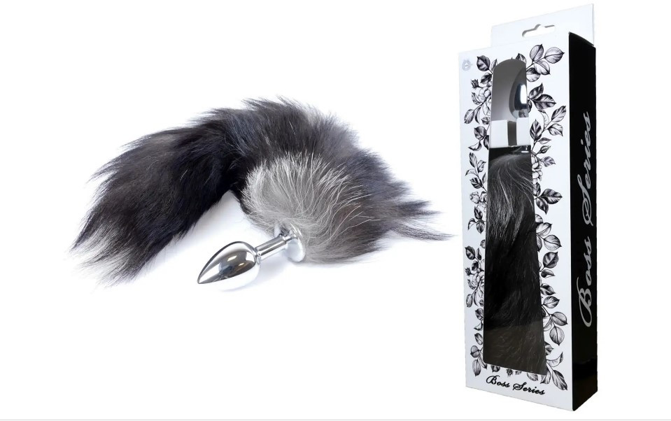 Анальна пробка (розмір S) з хвостом Boss Series - Fox TAIL Black XXL, фото 1