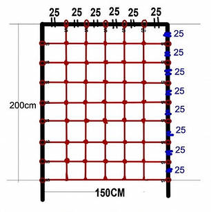 Гладіаторська сітка для лазіння 200x150 см S-Hook для дитячих ігрових комплексів Б3270