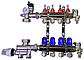 Колектор для теплої підлоги на 2 контуру з нижнім підключенням, фото 2