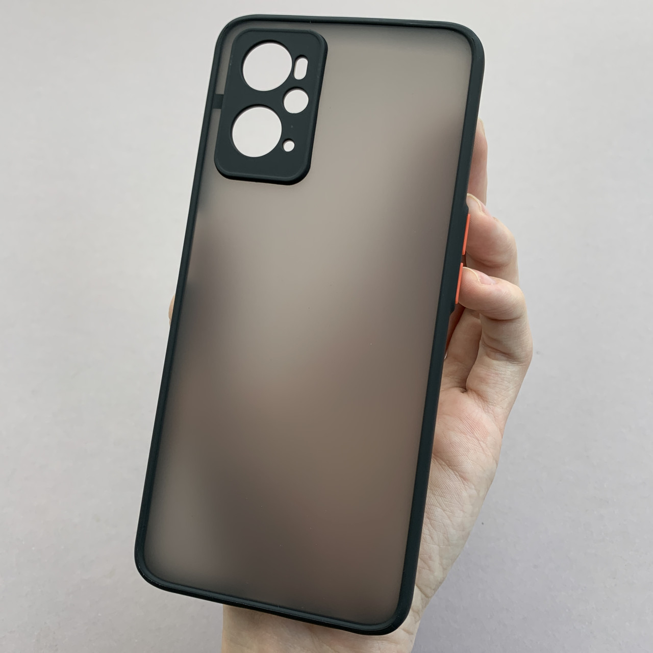Чохол для Oppo A36 напівпрозорий матовий чохол з кольоровими бортами на телефон оппо а36 чорний tcb