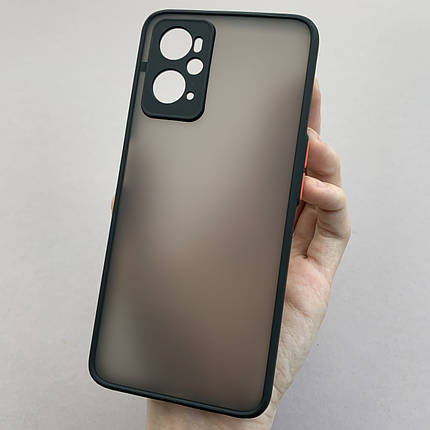Чохол для Oppo A36 напівпрозорий матовий чохол з кольоровими бортами на телефон оппо а36 чорний tcb, фото 1