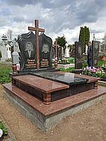 Памятник на двоих с покостовки серого цвета 2400*2400