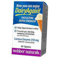 Lactase Enzyme 250 mg Webber Naturals, 60 капсул