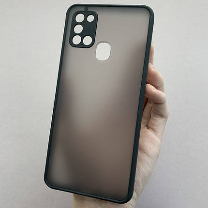 Чохол для Samsung Galaxy A21s чохол Totu з кольоровими кнопками на телефон самсунг а21с чорний tcb, фото 1