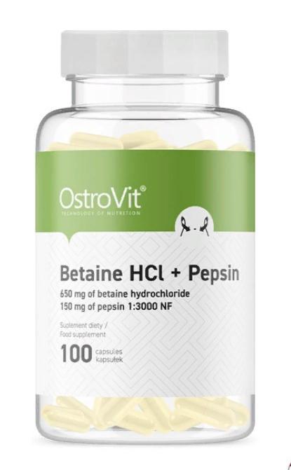 Бетаїн гідрохлорид OstroVit Betaine HCL + Pepsin 100 капсул