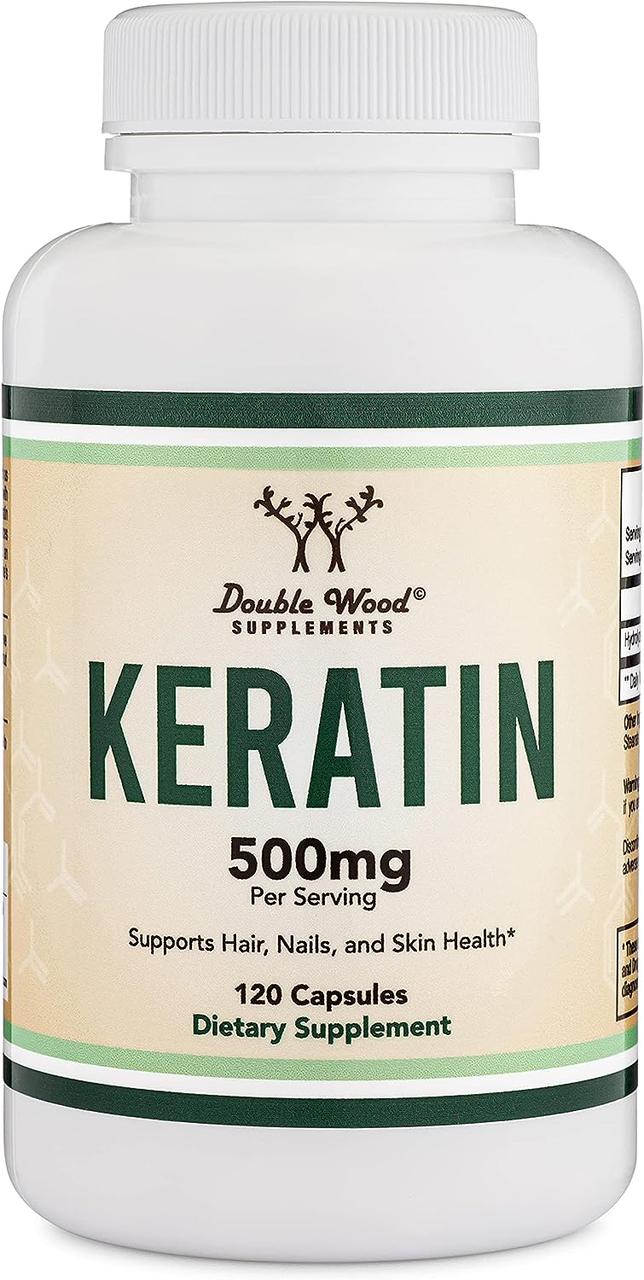 Кератин Double Wood Keratin 500 mg (на 2 капсули), 120capsules