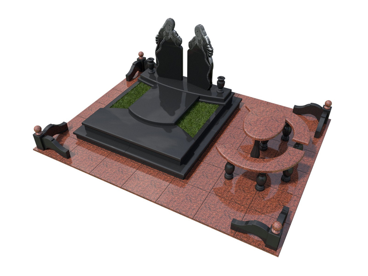 3D модель подвійного памятника