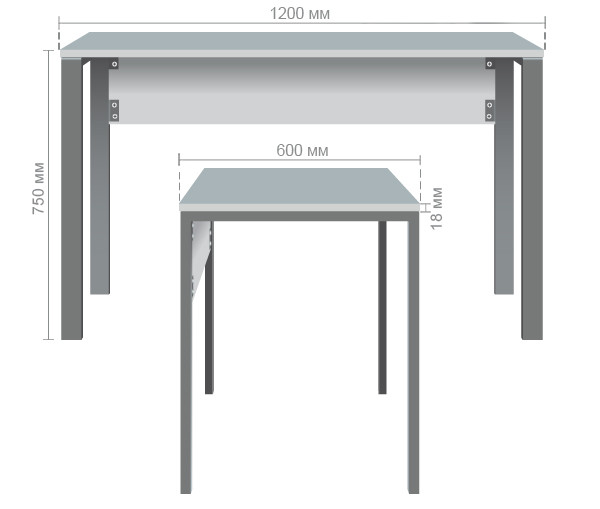 Стол компьютерный Pluto (1200х600х750) Дуб Эндгрейн/Черный графит