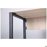 Стіл комп'ютерний Pluto (1200х600х750) Дуб Ендгрейн/Чорний графіт, ТМ Амф, фото 4