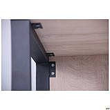 Стіл комп'ютерний Pluto (1200х600х750) Дуб Ендгрейн/Чорний графіт, ТМ Амф, фото 9