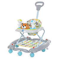Ходунки детские 5 в 1 (звук, свет, игровая панель) BAMBI M 3656A-S-4 Мишка Серый