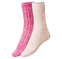 Жіночі шкарпетки esmara®, пухнасті та м'які, 2 пари, розмір 35-38, колір рожевий, бежевий