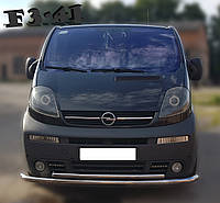 Передняя двойная защита бампера Opel Vivaro 2001-2014+ Ус d60/42 хром нержавейка