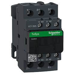 Контактор 25 А, Schneider Electric TeSys Deca, 3P(3 NO)+(1NO+1NC), AC-3,AC-3e, 440 В, котушка AC 220 В