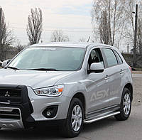 Боковая защита пороги площадка Mitsubishi ASX 10-12 13+ защита заднего бампера кенгурятник дуги пороги