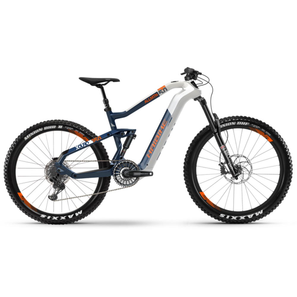 Електровелосипед HAIBIKE XDURO AllMtn 5.0 Carbon FLYON i630Wh 11 s. NX 27.5", рама М, біло-синьо-жовтогарячий,, фото 1
