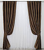 Комплект штор (2шт. 1,5х2,7м.) льон-софт, колекція "Парма". Колір коричневий. Код 1252ш 33-0090, фото 2