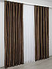 Комплект штор (2шт. 1,5х2,7м.) льон-софт, колекція "Парма". Колір коричневий. Код 1252ш 33-0090, фото 4