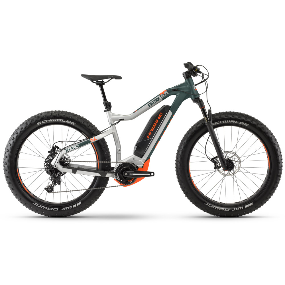 Електровелосипед Haibike XDURO FatSix 8.0 500 Wh 11 s. NX 26", рама M, сіро-зелено-жовтогарячий, 2020, фото 1