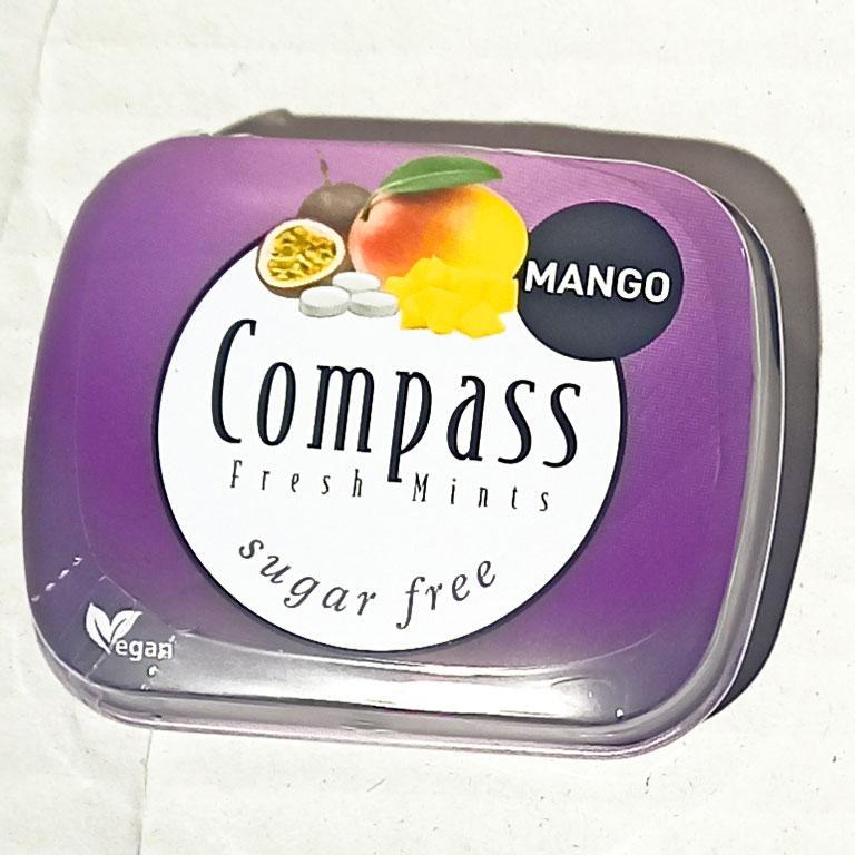 Льодяники з смаком манго Compass Mango 12шт по 14g без цукру Німеччина