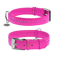 Нашийник Collar GLAMOUR зі стразами 12 мм довжина 21-29 см рожевий
