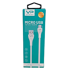 Кабель Micro USB "Veron MV08" 1м силіконовий дріт, білий