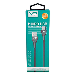 Кабель Micro USB "Veron MV08" 1м силіконовий дріт, чорний