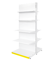 Стеллаж прямой двухсторонний для магазина супермаркета 1450*950 на 3полки и подиум