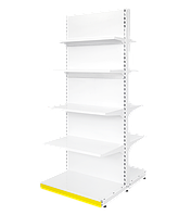 Стелаж прямий односторонній для магазина супермаркета 1900*950 на 3 полички та подіум