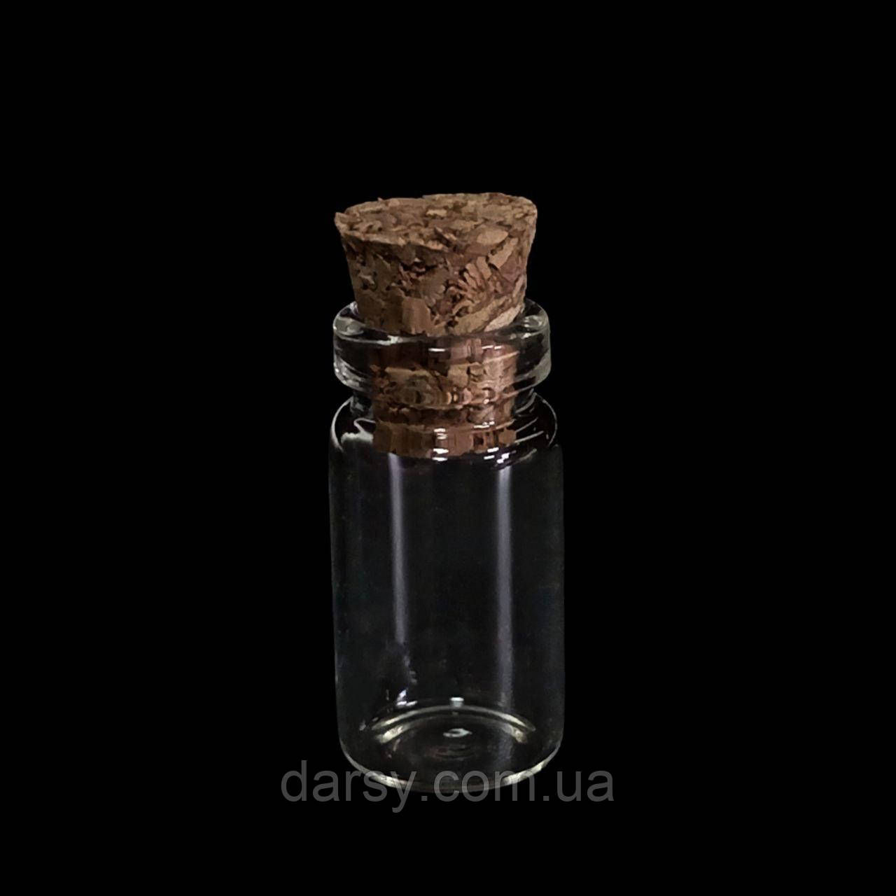 Скляна пляшечка для декупажу, 11х22 мм, 2 мл, фото 1