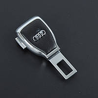 Заглушка ременя безпеки метал "Audi" (1шт) цинк.сплав + шкіра + вхід під ремінь (№5)