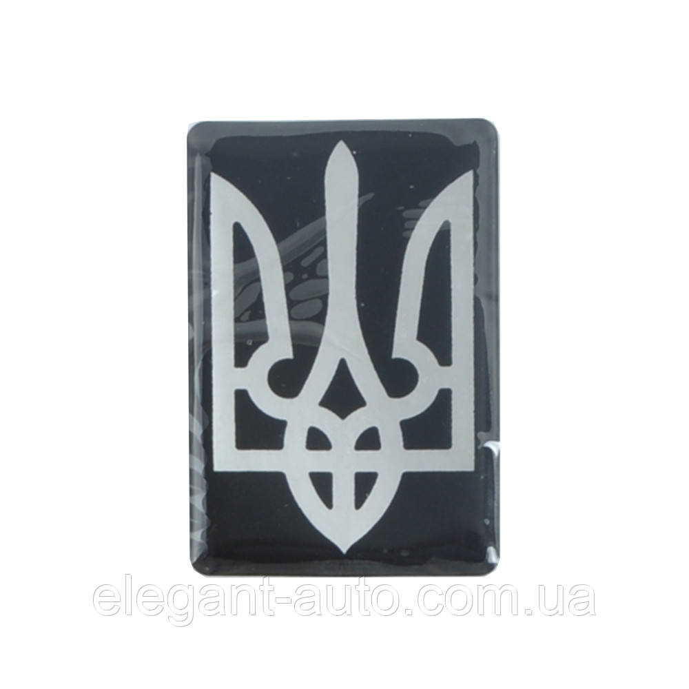 Наліпка силіконова "Герб" чорний/хром (4х6см)