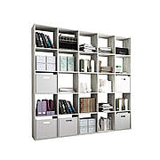 Зручний стелаж для дому, перегородка, книжкова шафа з ДСП 25 відділень, Бетон індастріал