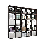 Зручний стелаж для дому, перегородка, книжкова шафа з ДСП 25 відділень, Венге магія