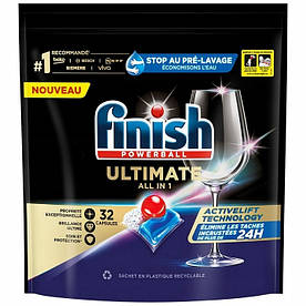 Finish ULTIMATE ALL IN ONE- таблетки для посудомийної машини 32 шт