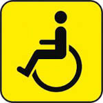 Наліпка Попереджувальна "Інвалид за кермом" зовнішня мала Жовта (уп.10шт)